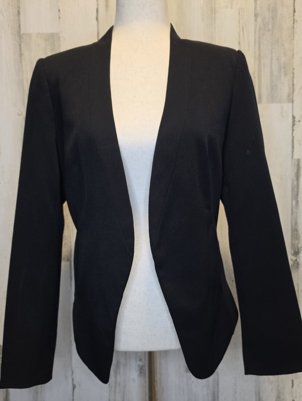 APT. 9 Black Open Front Blazer Womens Size 8 Career Office Stretch Jacket